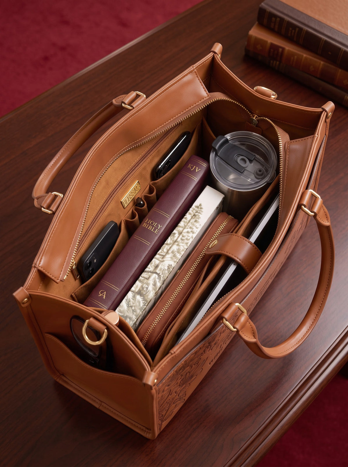 "I Can Do All Things" Philippians 4:13 Leather Handbag