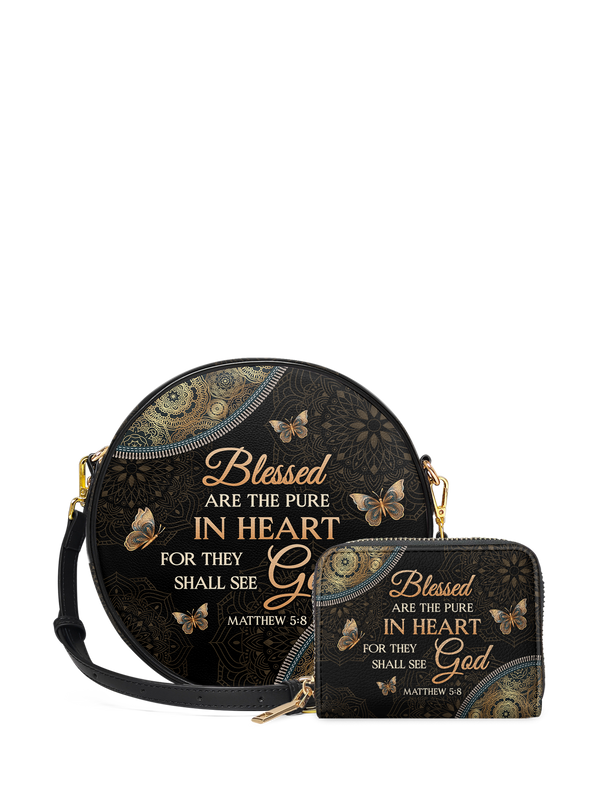 Pure Matthew 5:8 Circle Crossbody Bag