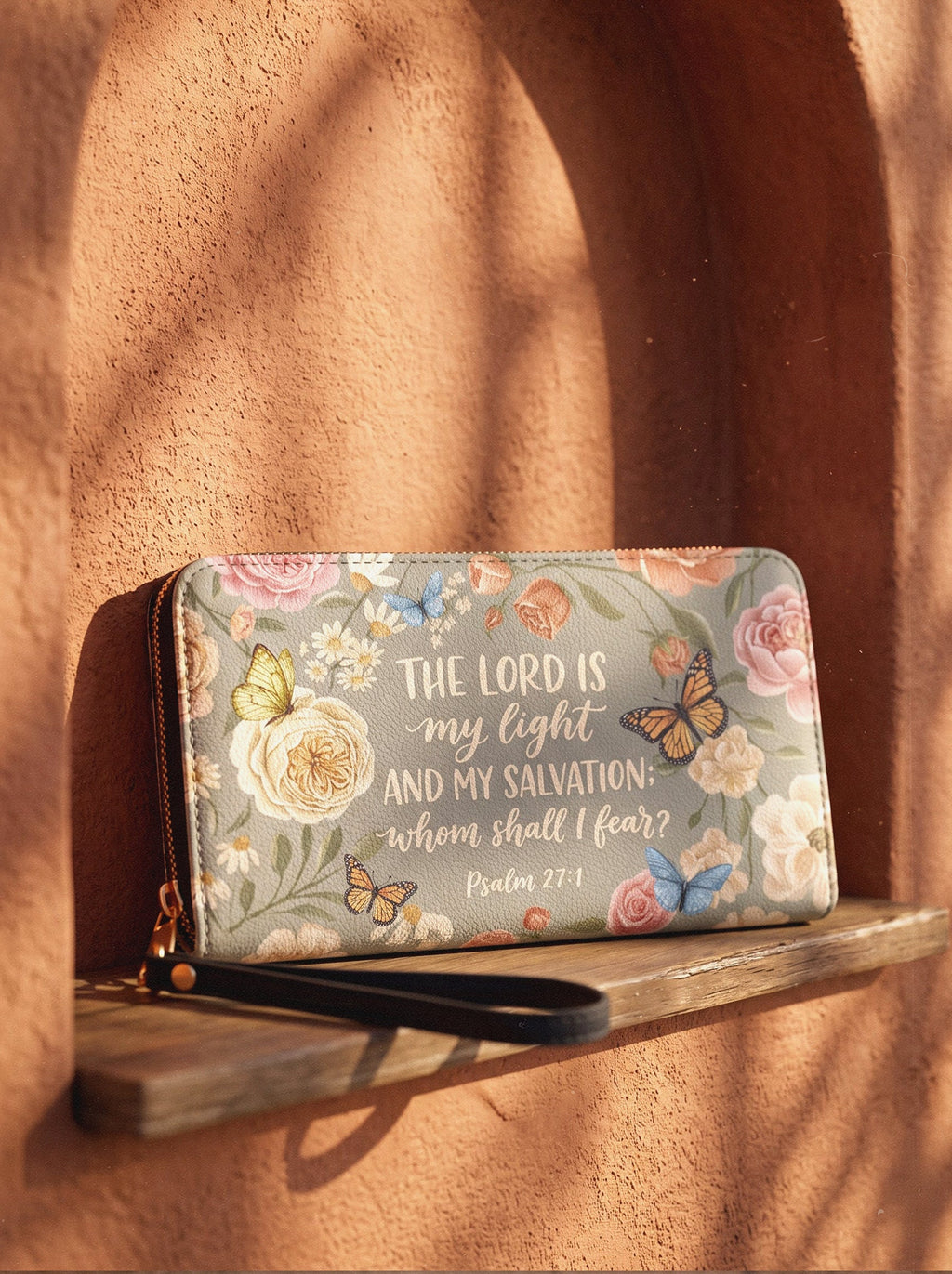 Radiance Psalm 27:1 Zip-Around Wristlet Wallet