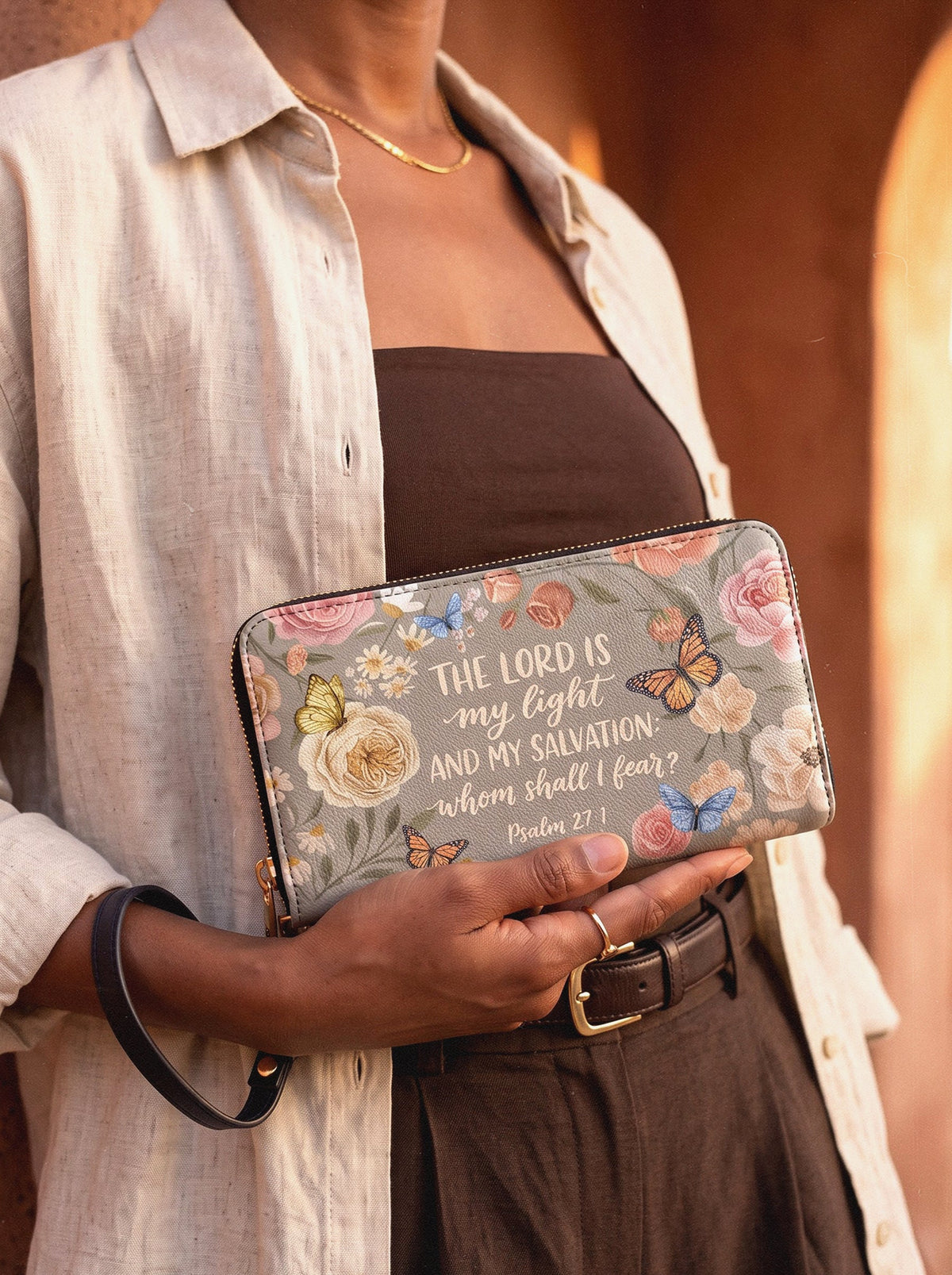 Radiance Psalm 27:1 Zip-Around Wristlet Wallet