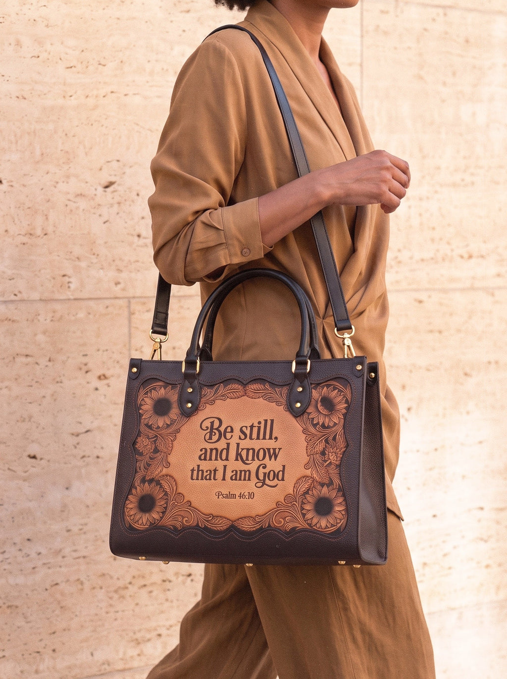Refuge Psalm 46:10 Deluxe Vegan Leather Handbag