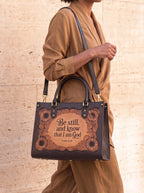 "Refuge" Psalm 46:10 Deluxe Vegan Leather Handbag