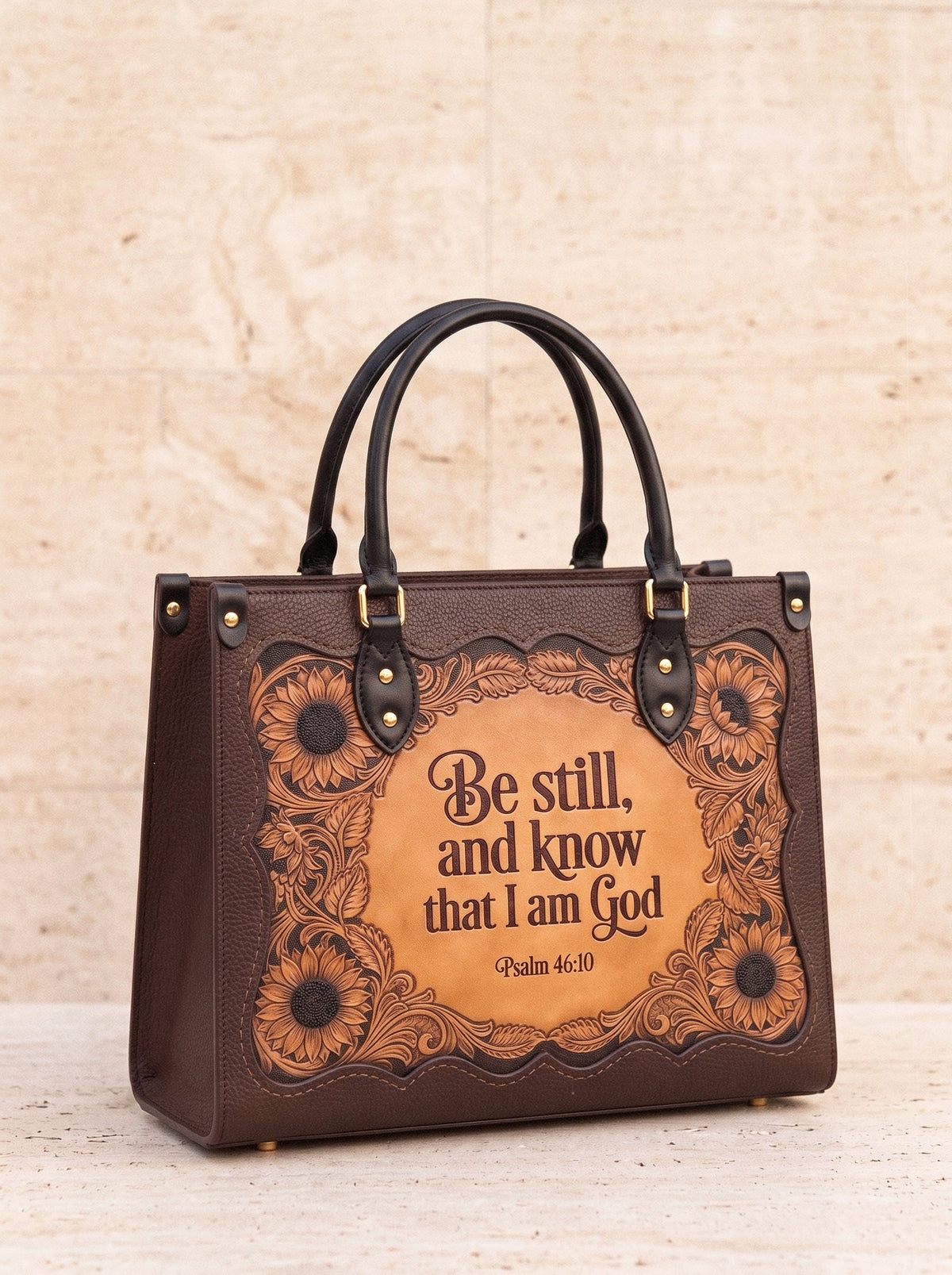 Refuge Psalm 46:10 Deluxe Vegan Leather Handbag