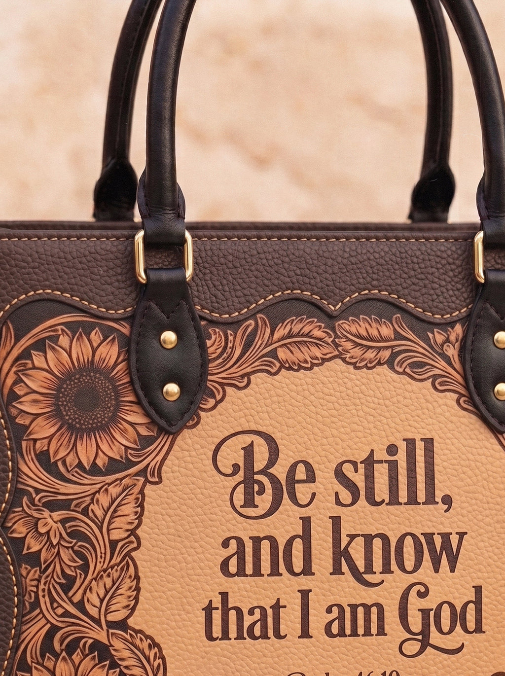 Refuge Psalm 46:10 Deluxe Vegan Leather Handbag