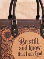 "Refuge" Psalm 46:10 Deluxe Vegan Leather Handbag