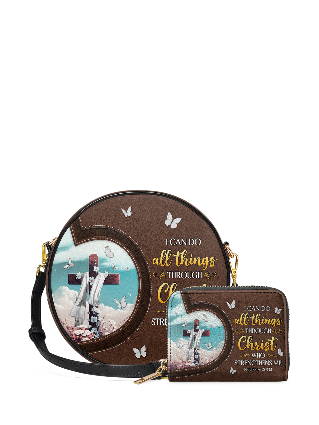 Rise Philippians 4:13 Circle Crossbody Bag