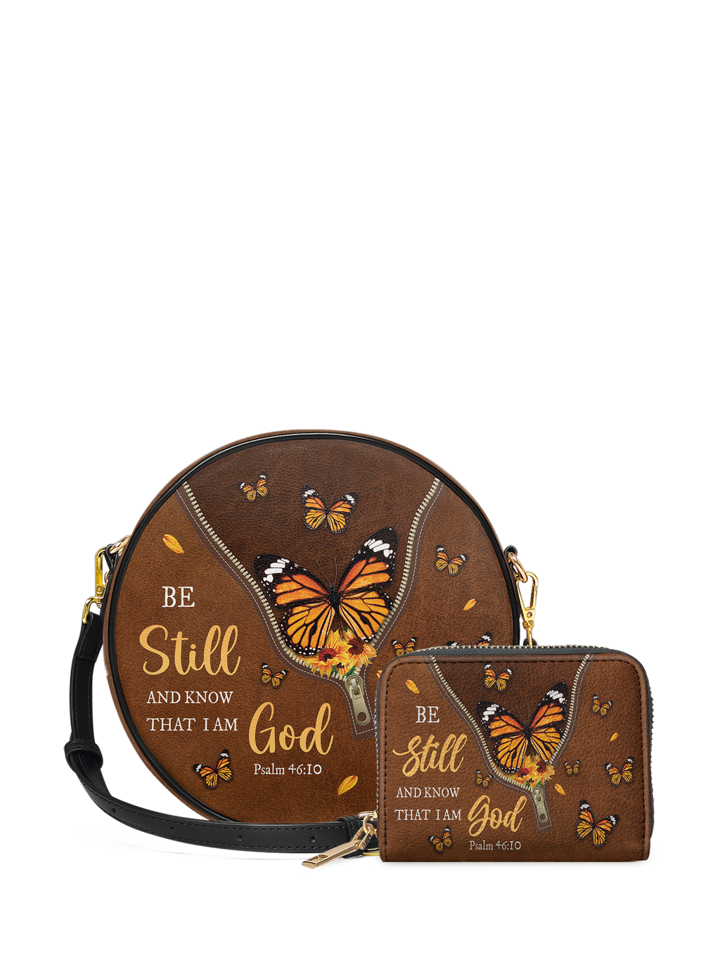 Serene Psalm 46:10 Circle Crossbody Bag