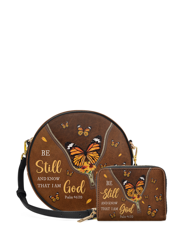 Serene Psalm 46:10 Circle Crossbody Bag