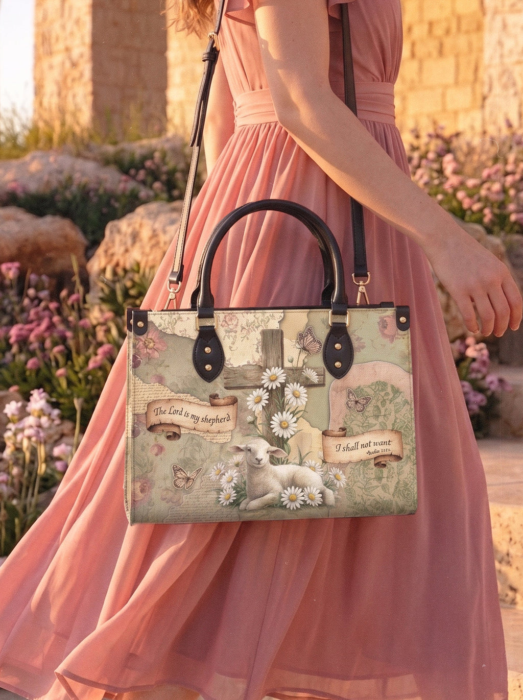 Psalm 23:1 Shepherd Vegan Leather Handbag