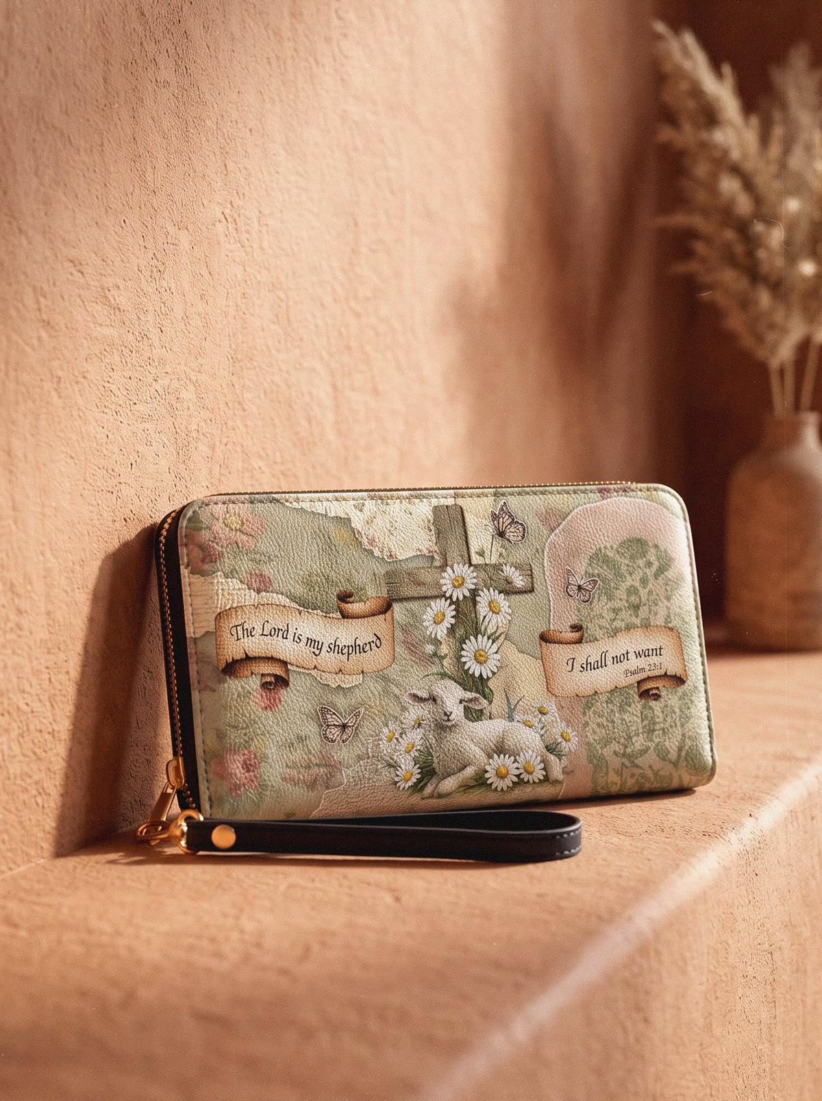 Shepherd Psalm 23:1 Zip-Around Wallet