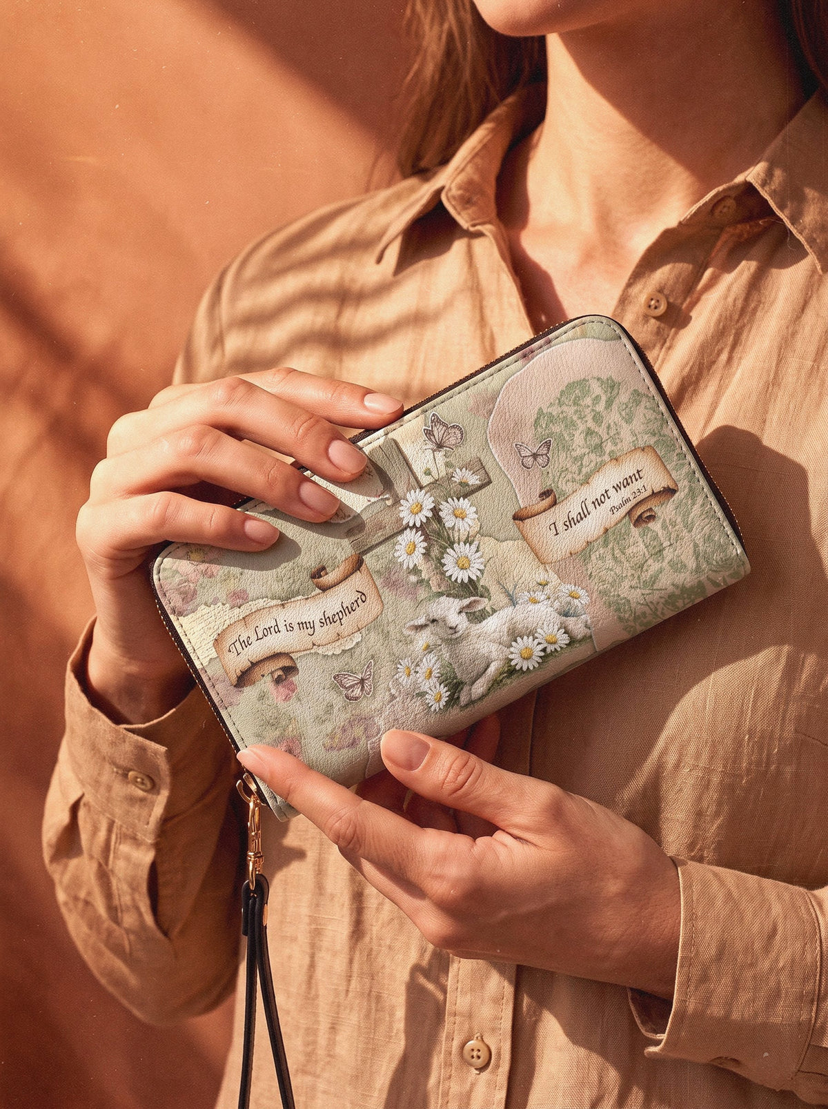 Shepherd Psalm 23:1 Zip-Around Wallet