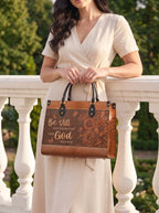 "Solace" Psalm 46:10 Deluxe Vegan Leather Handbag