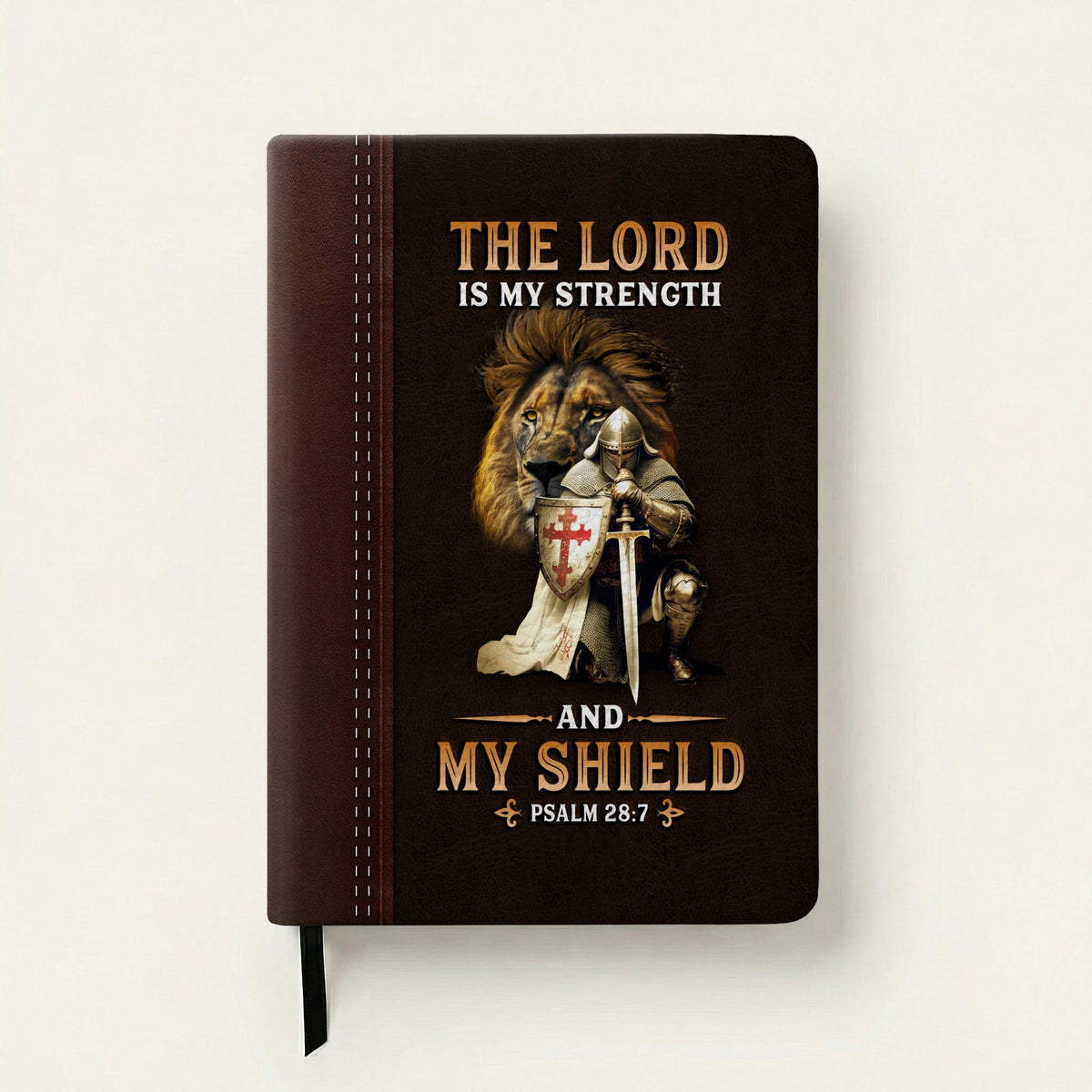 Psalm 28:7 Shield Leather Prayer Journal