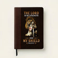 Psalm 28:7 Shield Leather Prayer Journal