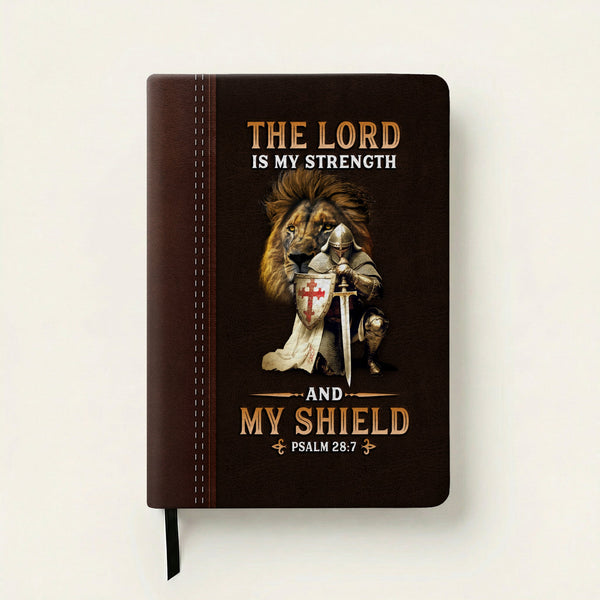 Psalm 28:7 Shield Leather Prayer Journal