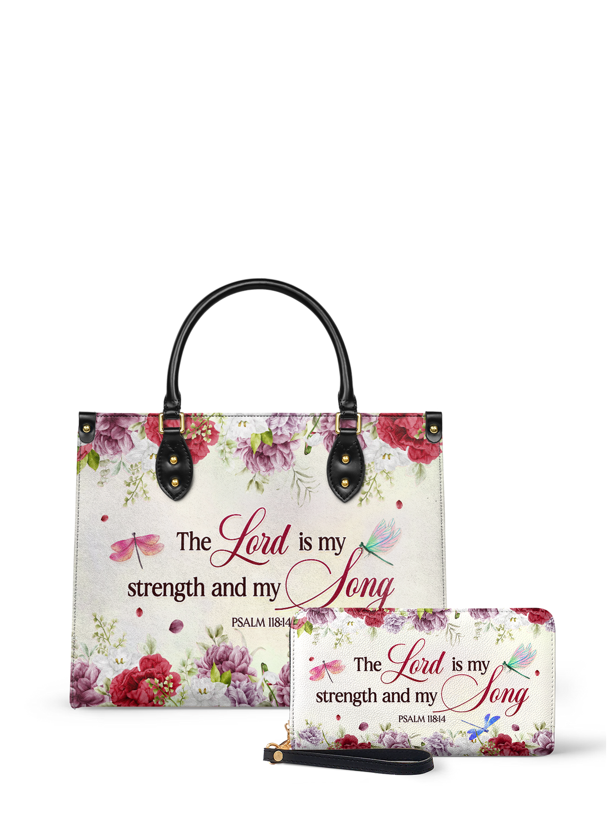 Melody Psalm 118:14 Christian Leather Handbag