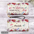 Psalm 118 Dragonfly Zip Around Leather Wallet