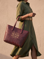 "For I Know the Plans" Jeremiah 29:11 Leather Tote Bag