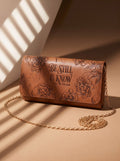 Psalm 46:10 Embossed Leather Crossbody Clutch