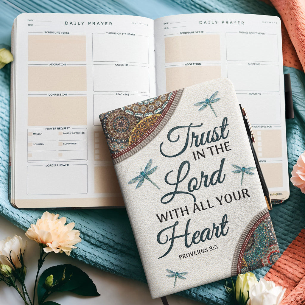 Devoted Proverbs 3:5 Leather Prayer Journal