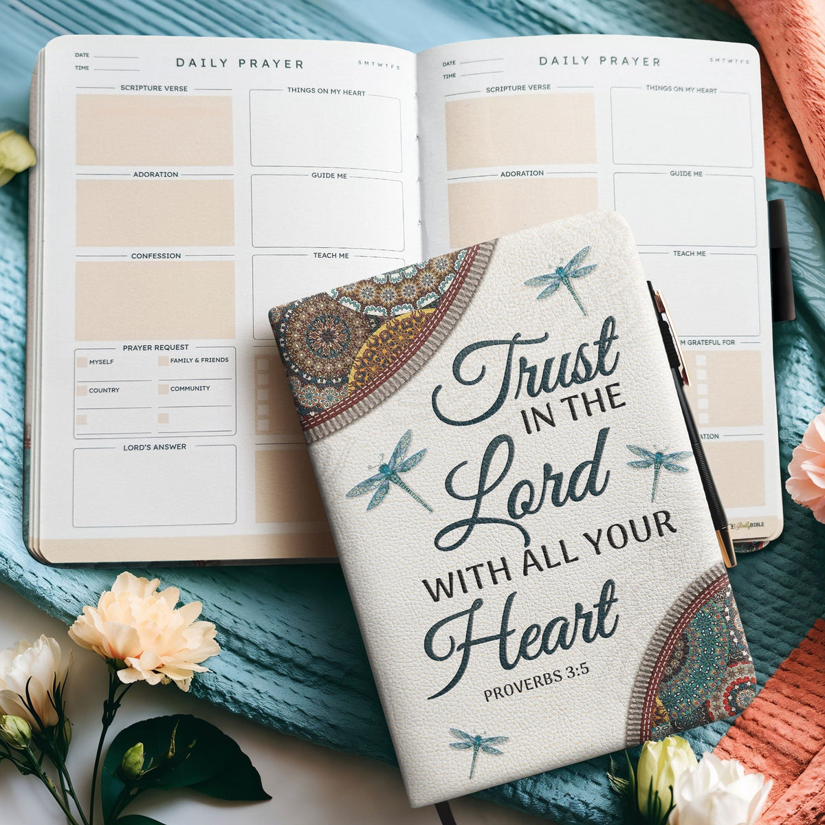 Devoted Proverbs 3:5 Leather Prayer Journal