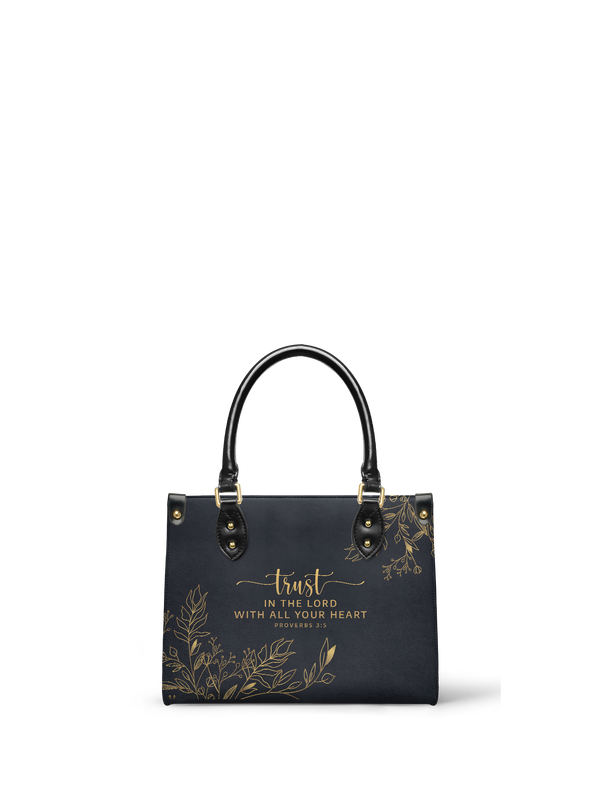 Trust Proverbs 3:5 Small Leather Handbag