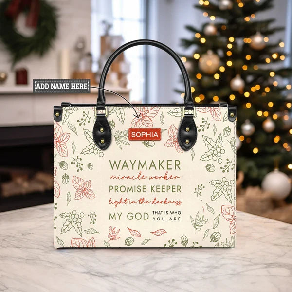 Personalized Way Maker Miracle Worker Handbag