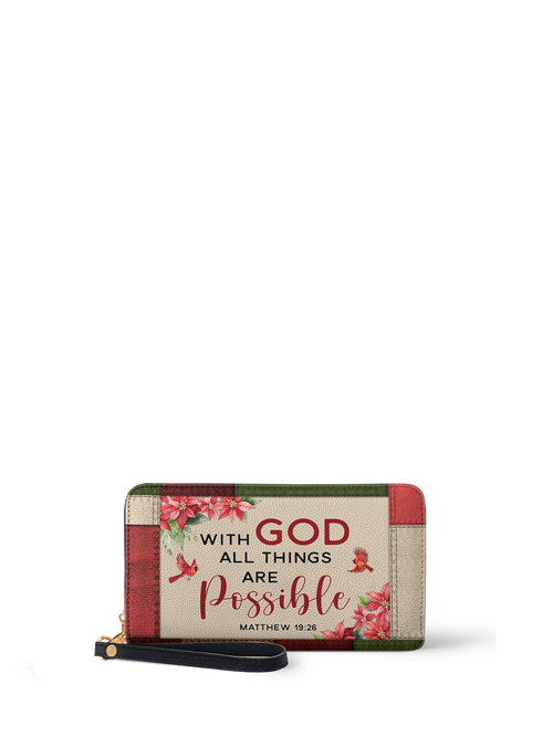 "All Things Are Possible" Matthew 19:26 Leather Wallet